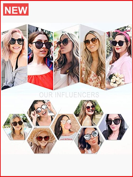 Large Round Retro Vintage Sunglasses UV400 Protection main image 7